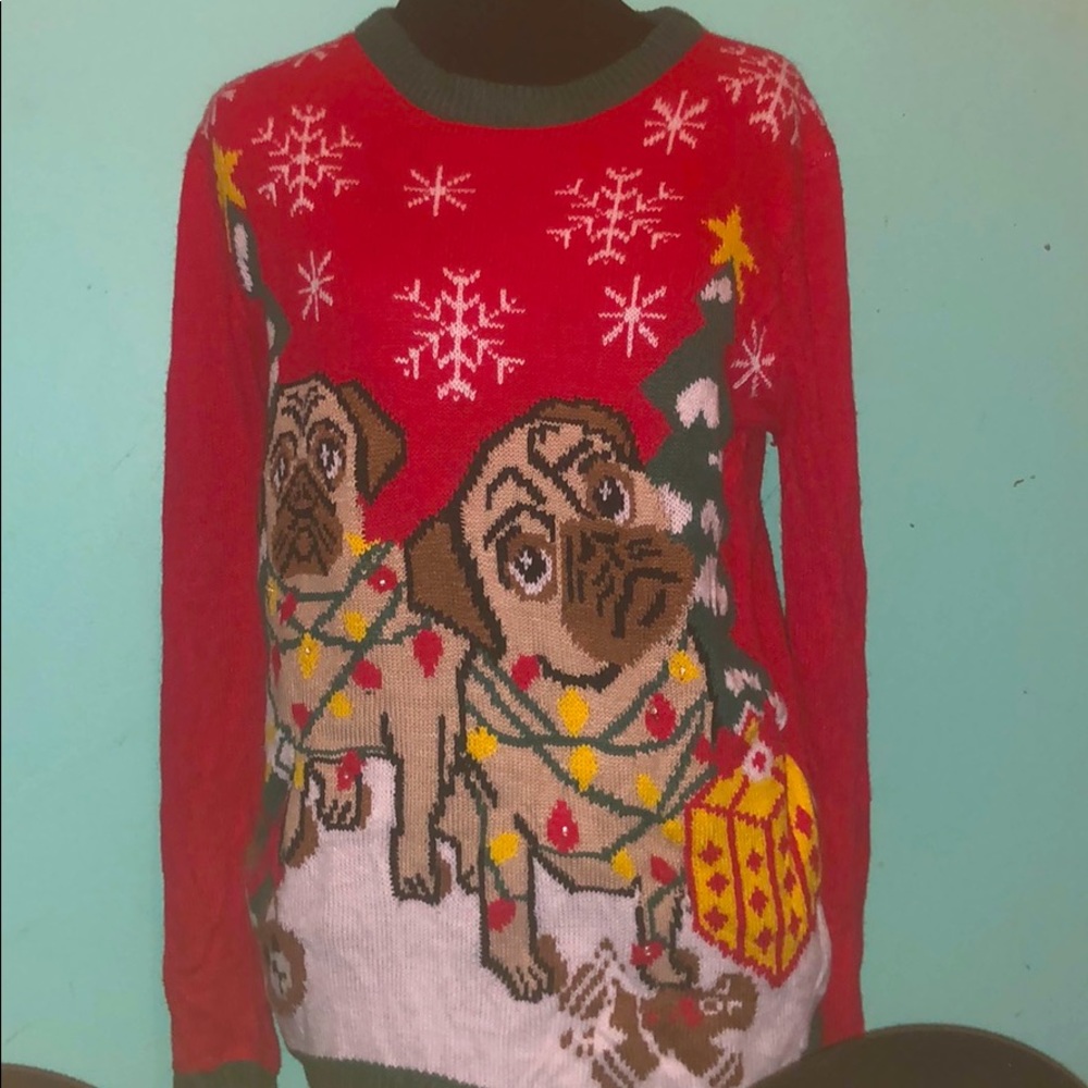 Christmas pug sweater